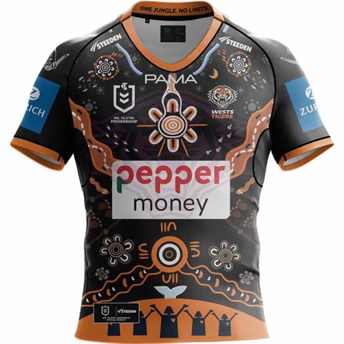Wests Tigers NRL 2025 Steeden Indigenous Jersey Sizes S-7XL!
