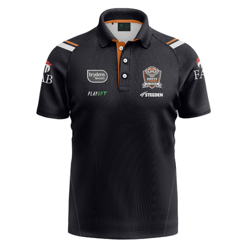 Wests Tigers NRL 2024 Steeden Players Media Polo Shirt Sizes S-7XL!