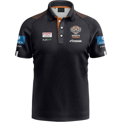 Wests Tigers NRL 2025 Steeden Players Media Polo Shirt Sizes S-7XL!