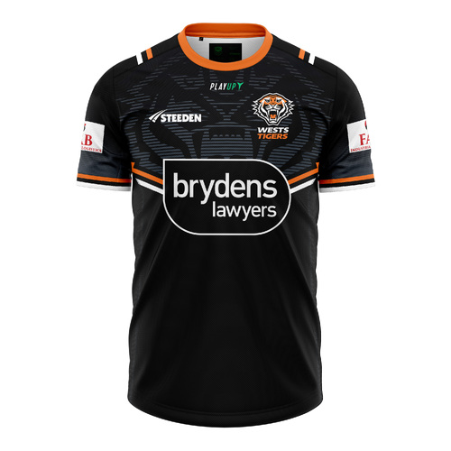 Wests Tigers NRL 2023 Steeden Training Shirt Black Sizes S-7XL!