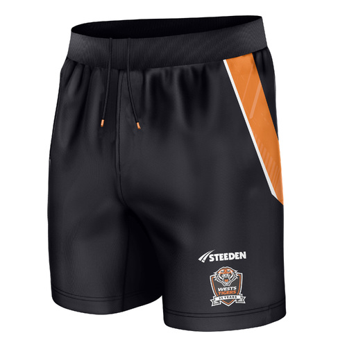 Wests Tigers NRL 2024 Steeden Players Gym Training Shorts Sizes S-7XL!