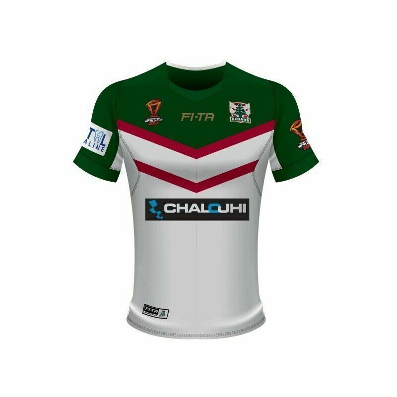 Lebanon Cedars Rugby League RLWC Away Jersey Kids Sizes! T7