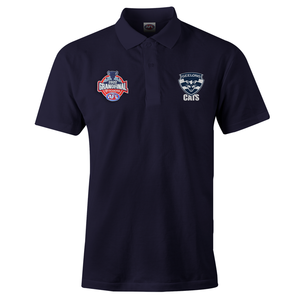 Geelong Cats AFL 2022 Playcorp Grand Final Polo Shirt Sizes S-3XL!