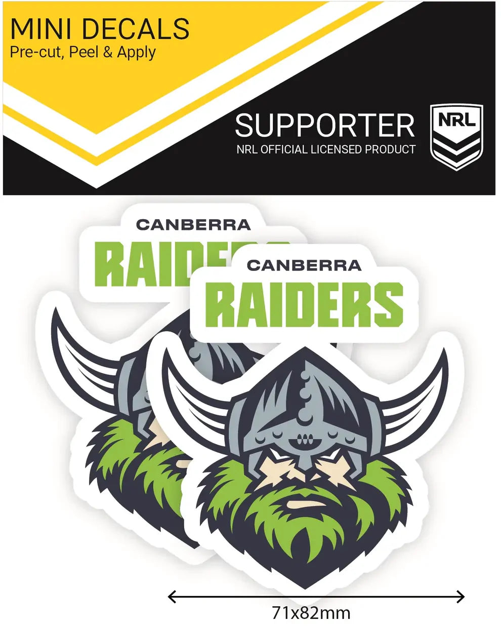 Canberra Raiders Official NRL iTag UV Car Team Logo Mini Decal Sticker (2 Pack)L2
