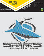 Cronulla Sharks NRL iTag UV Car See Thru Logo Window Decal Sticker