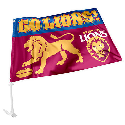Brisbane Lions AFL Car Flag 30 cm x 45 cm! 2 Flags for 1 Price!