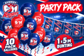 Sydney Roosters Official NRL Grand Final Party Pack with 10 Balloons & 5M Bunting Hanging Flags!