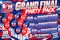Sydney Roosters Official NRL Grand Final Party Pack with 10 Balloons & 3 GO BANNERS!