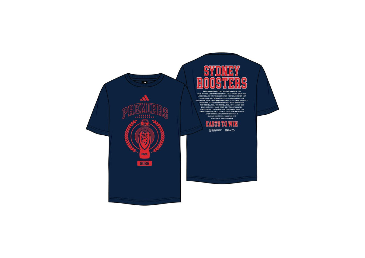 Sydney Roosters NRL 2026 Adidas Players Premiers Shirt Sizes S-5XL! PRE SALE