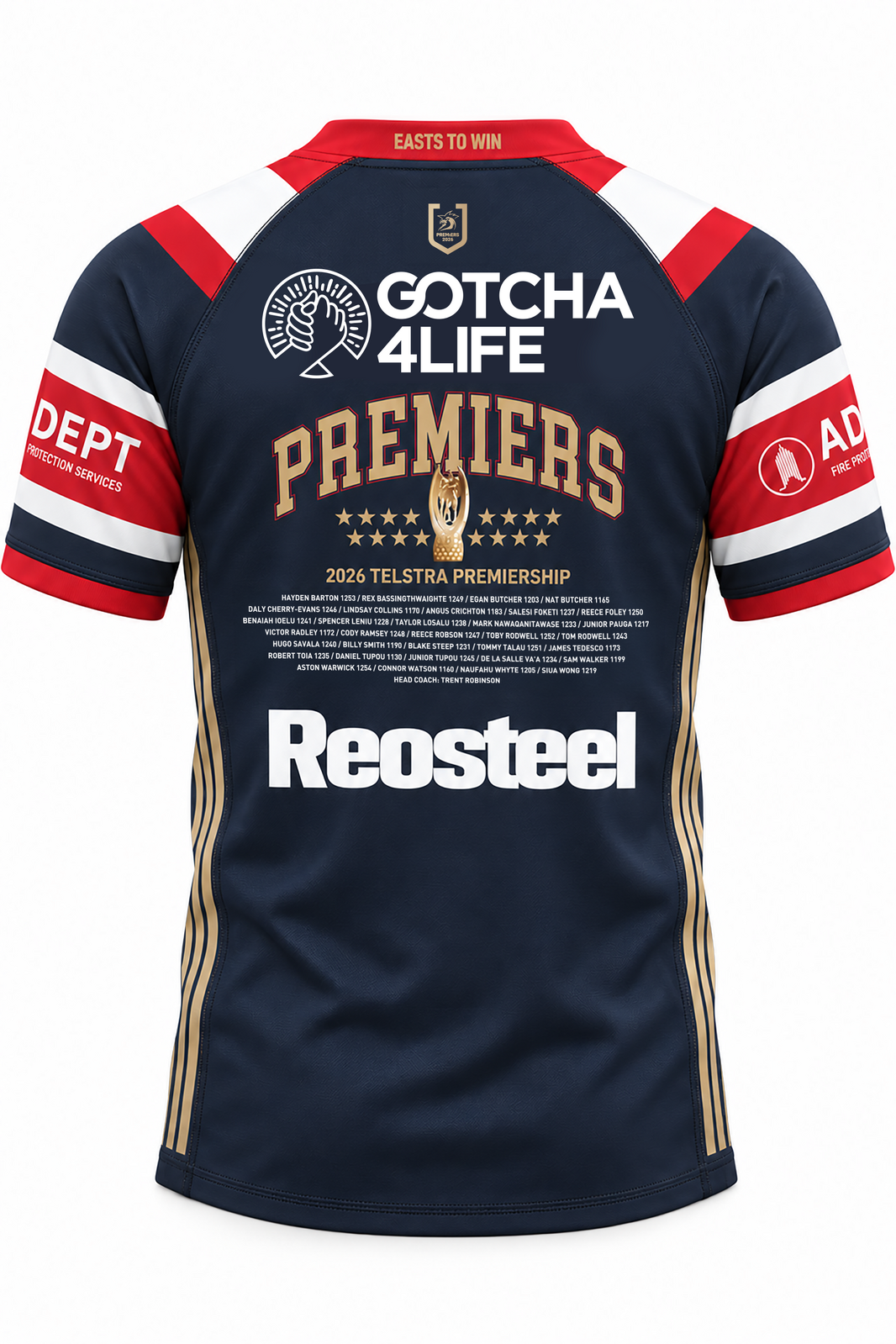 Sydney Roosters NRL 2026 Adidas Kids Home Premiers Jersey Size 6-14!