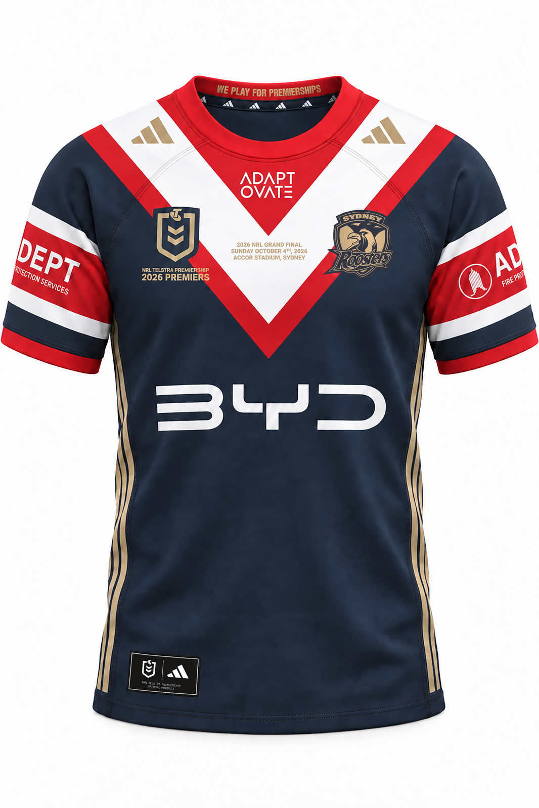 Sydney Roosters NRL 2026 Adidas Kids Home Premiers Jersey Size 6-14!