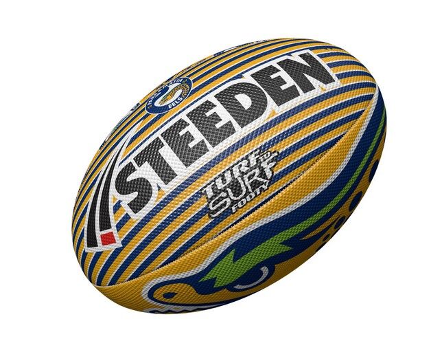 Parramatta Eels NRL Steeden Surf and Turf Rugby League Football Size 3! T6