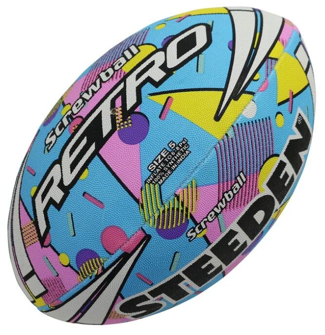 Fluoro Retro Screwball NRL Steeden Rugby League Football Size 5!