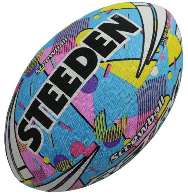 Fluoro Retro Screwball NRL Steeden Rugby League Football Size 5!