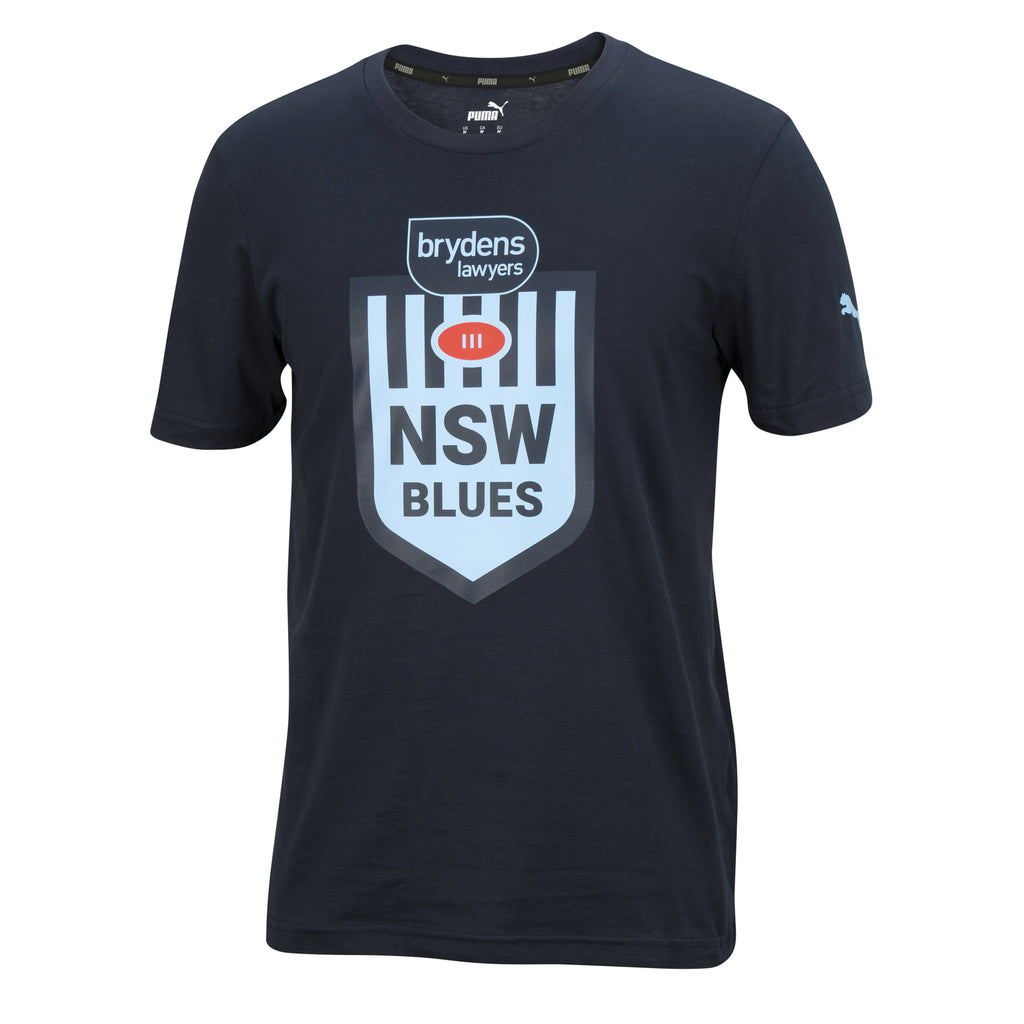 NSW Blues Puma NRL State of Origin Logo Shirt T Shirt Sizes Kids 8-16! T1