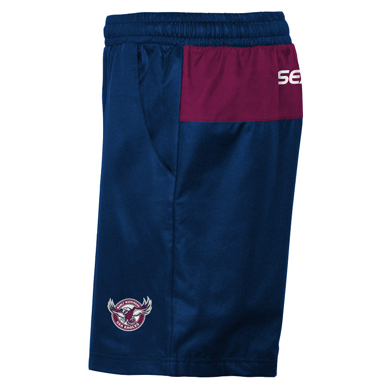 Manly Sea Eagles NRL Performance Training Shorts Size S-2XL! T3