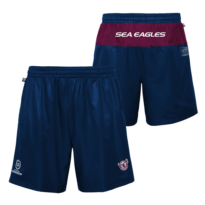 Manly Sea Eagles NRL Performance Training Shorts Size S-2XL! T3
