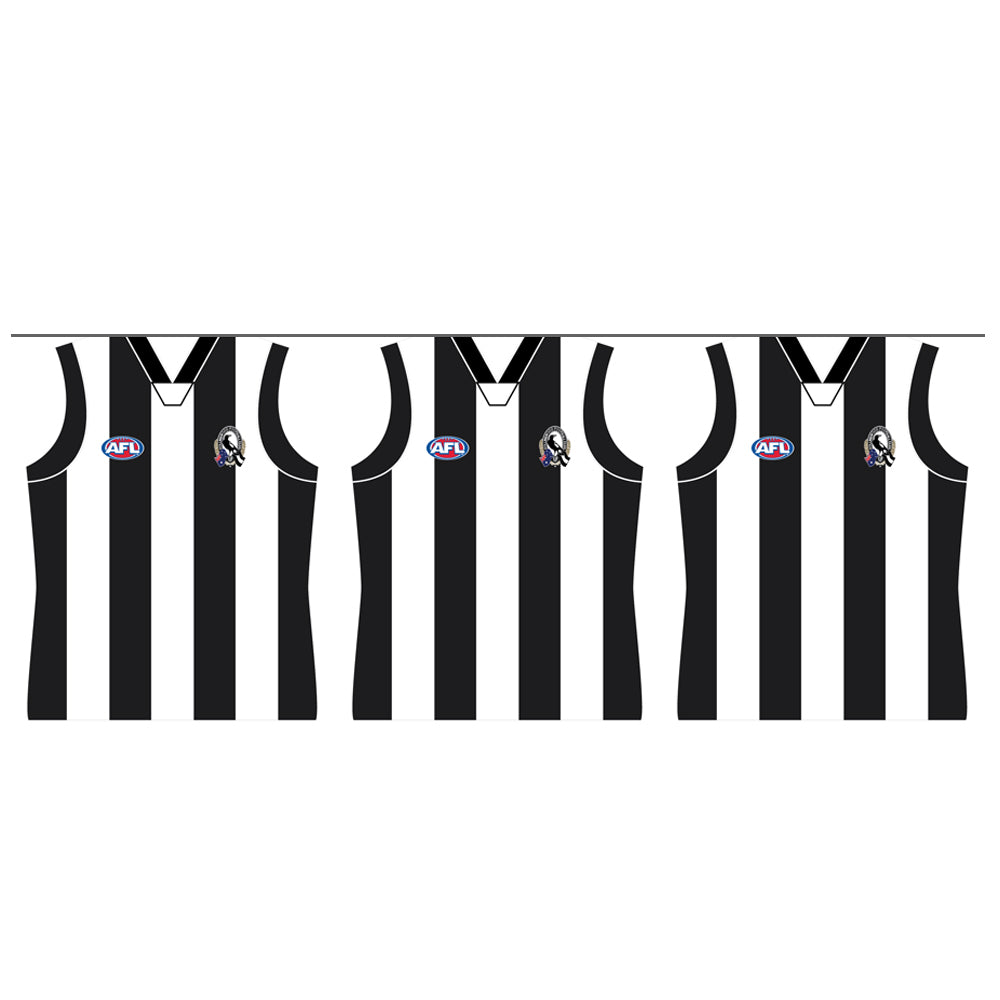 Collingwood Magpies AFL Buntings Flags 4m & 10 Balloons Birthday Party Pack