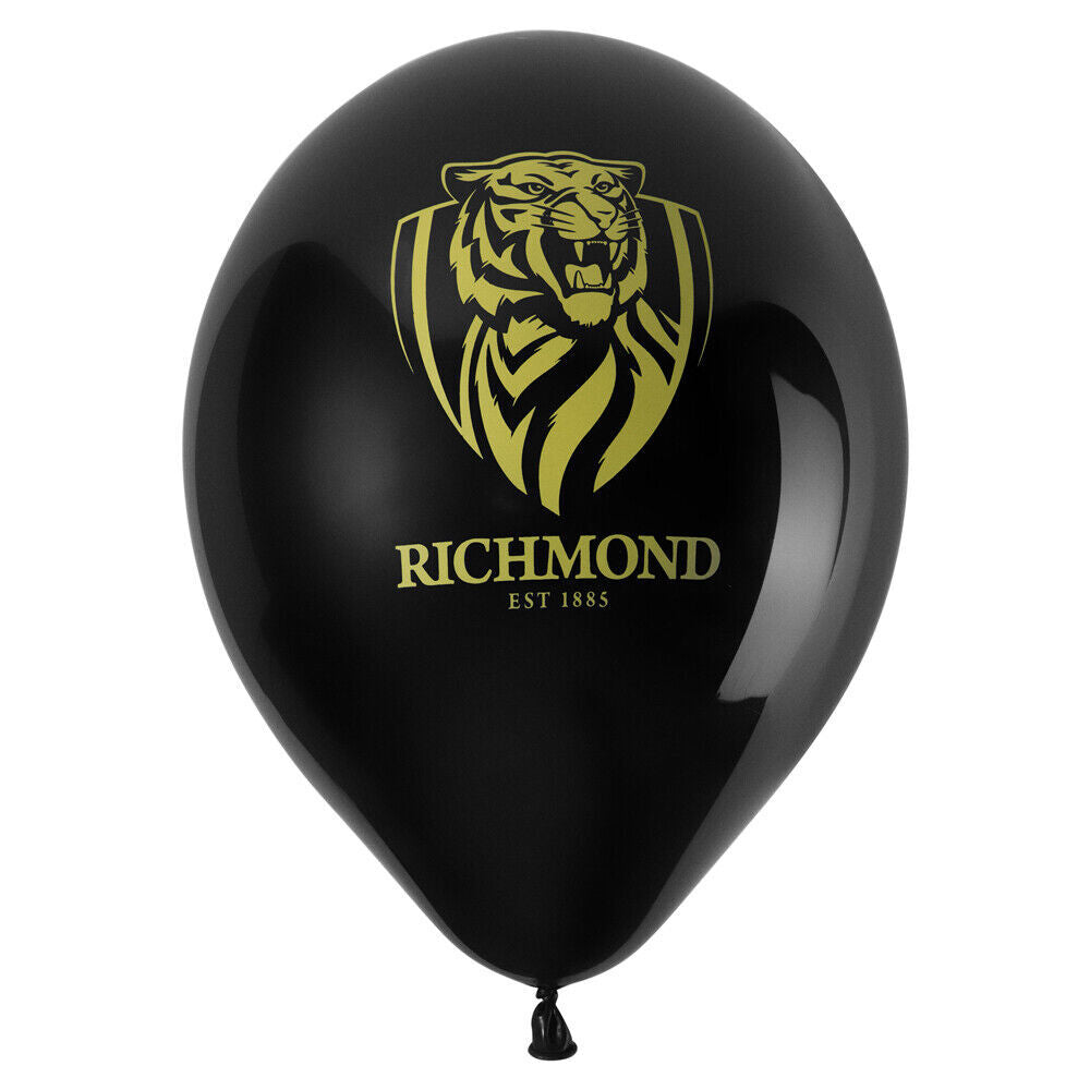 Official AFL Richmond Tigers Birthday Party Latex Helium Balloons (10 Pack)