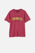 Brisbane Broncos NRL College Block Tee T-Shirt Sizes S-2XL