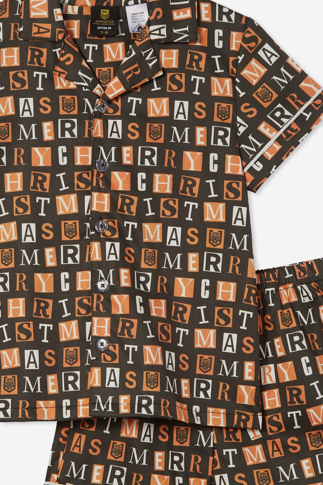 Wests Tigers NRL Christmas Family Pyjamas Adult XS-3XL