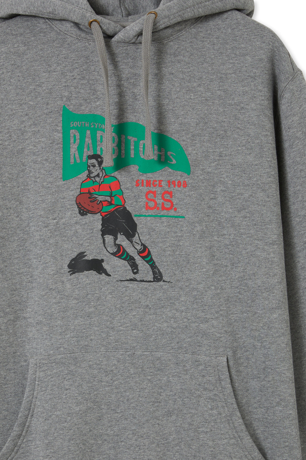 South Sydney Rabbitohs NRL Adults Fleece Hoody Grey M-4XL! T3
