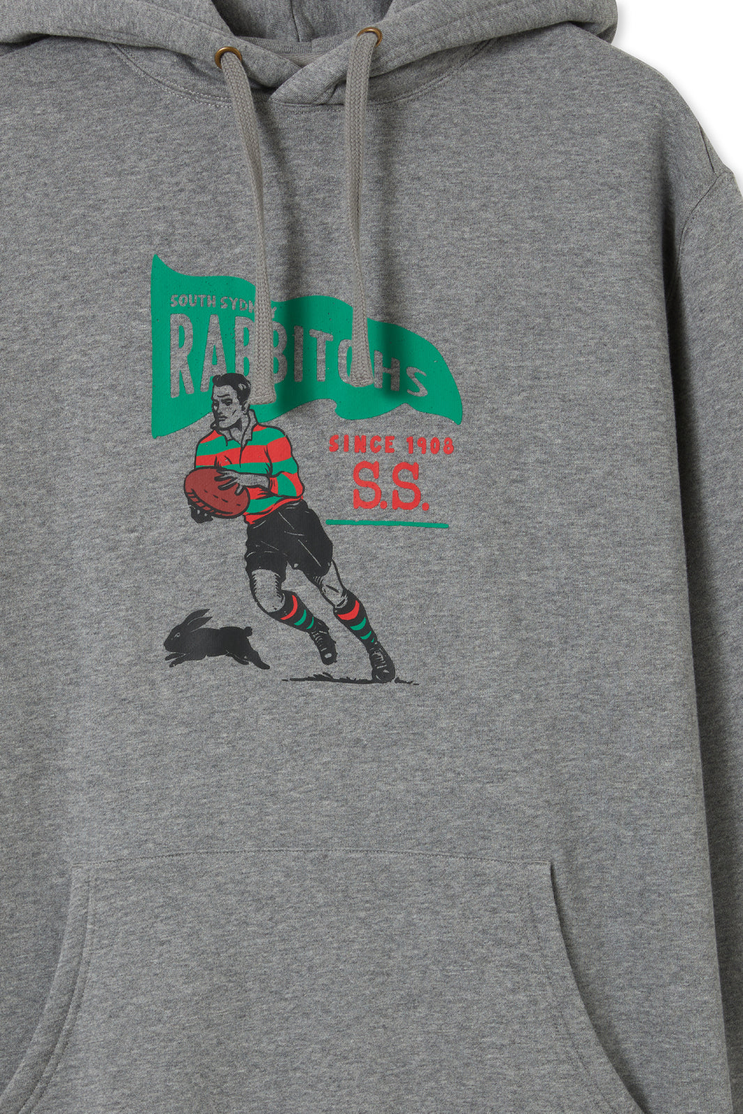 South Sydney Rabbitohs NRL Adults Fleece Hoody Grey M-4XL! T3