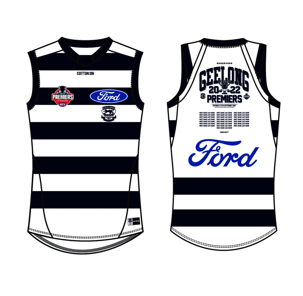 Geelong Cats AFL 2022 Cotton On Premiership Guernsey Kids Sizes 6-14!