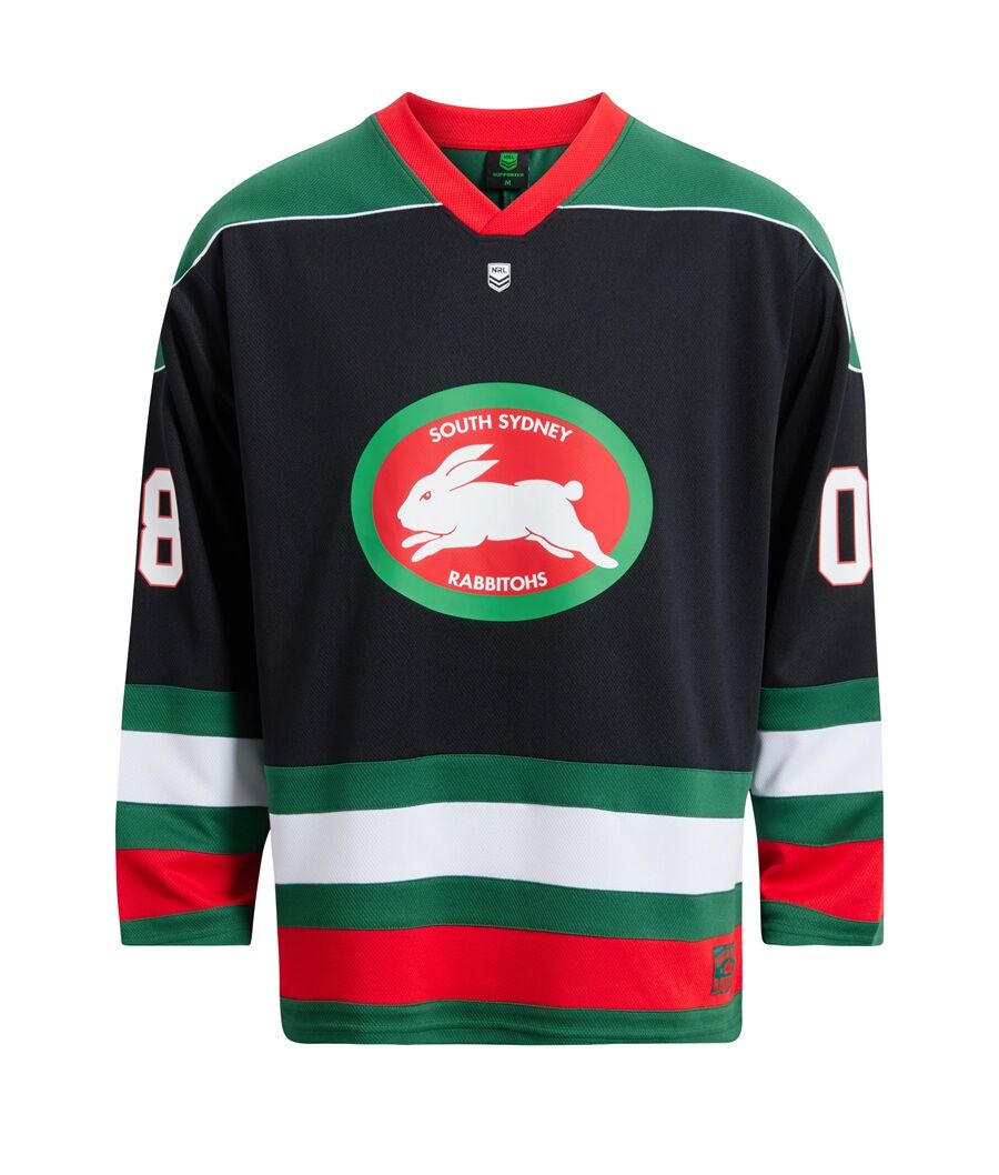 South Sydney Rabbitohs NRL Long Sleeve Hockey Jersey S-5XL!