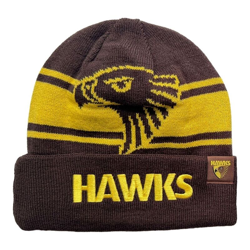 Hawthorn Hawks AFL Burley Sekem Transform Beanie BNWT's!