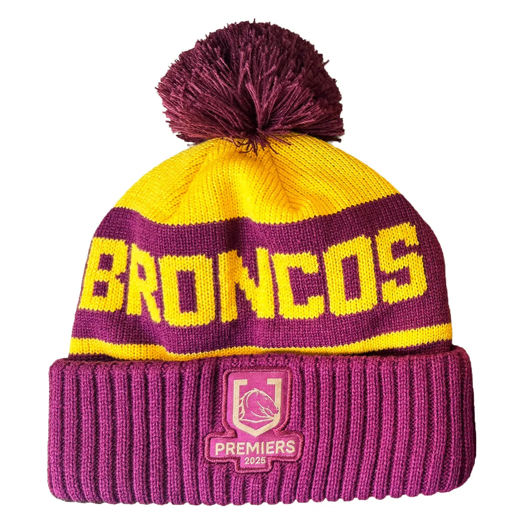Brisbane Broncos NRL 2025 Premiers Beanie! In Stock!