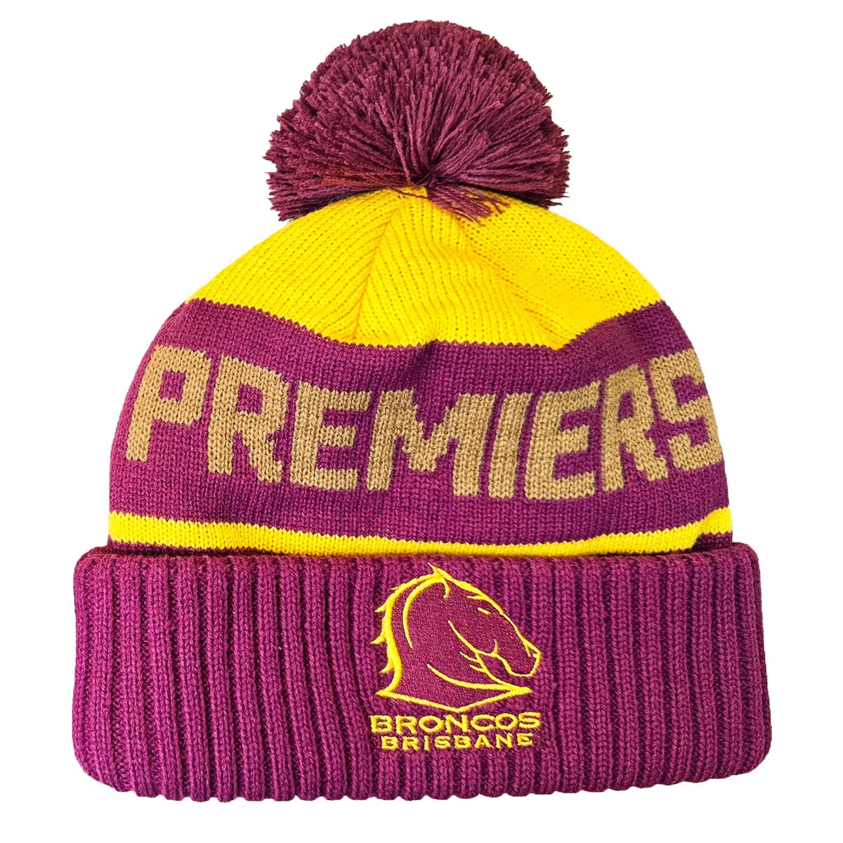 Brisbane Broncos NRL 2025 Premiers Beanie! In Stock!