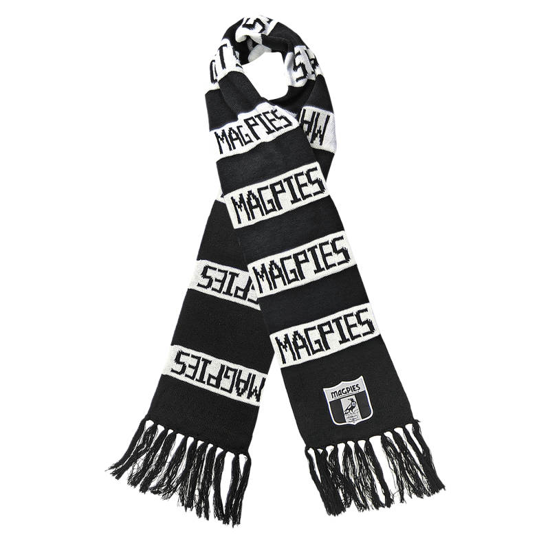Collingwood Magpies AFL Limited Edition Heritage Emblem Bar Scarf!