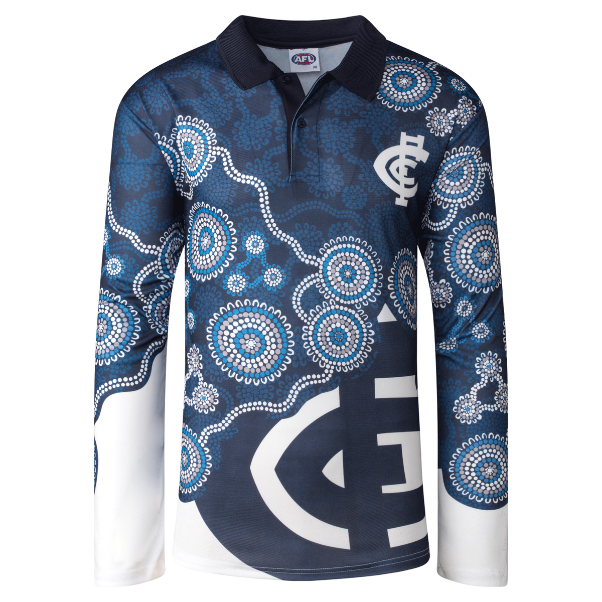 Carlton Blues AFL 2022 Playcorp Indigenous LS Polo Shirt Sizes S-3XL! W22