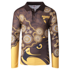 Hawthorn Hawks AFL Playcorp Indigenous LS Polo Shirt Sizes S-3XL! W22
