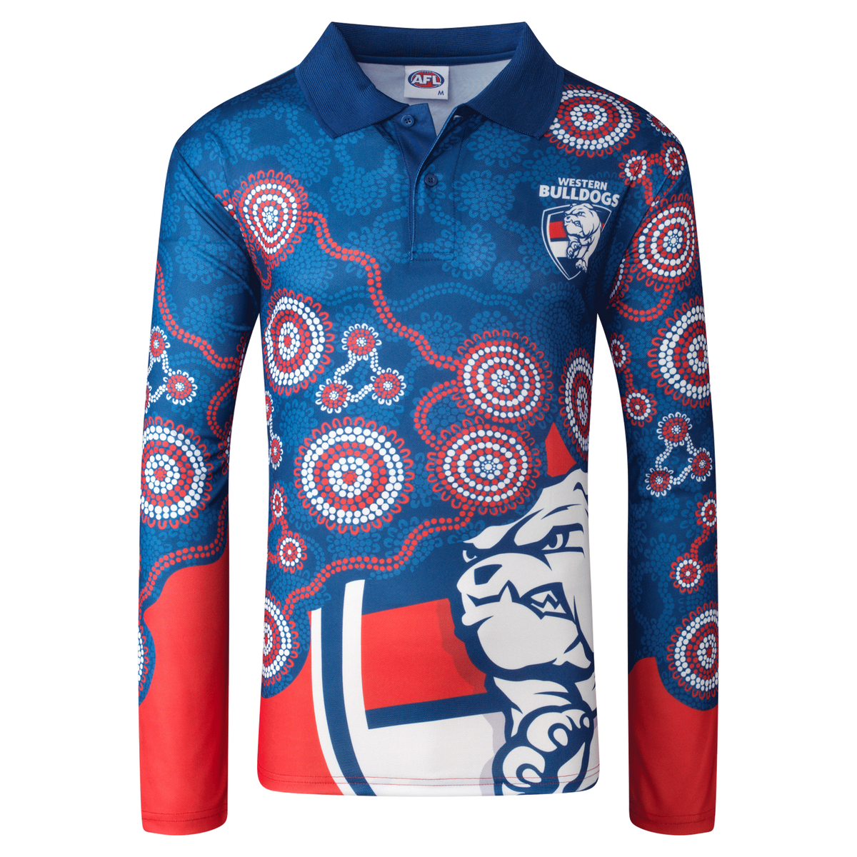 Western Bulldogs AFL 2022 Playcorp Indigenous LS Polo Shirt Sizes S-3XL! W22