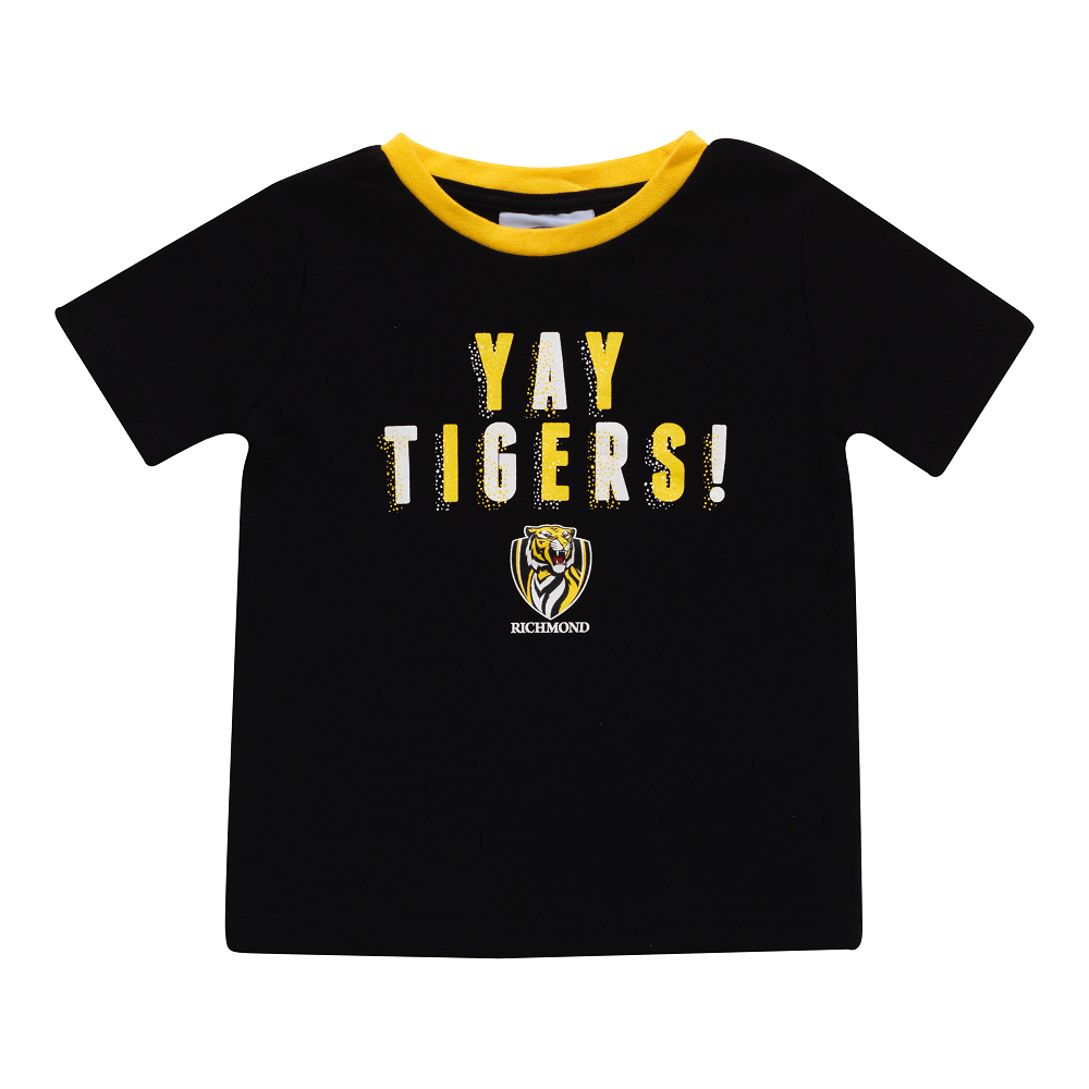 AFL Richmond Tigers Baby Infant Baby Yay Tee T Shirt W20 Sizes 000-1