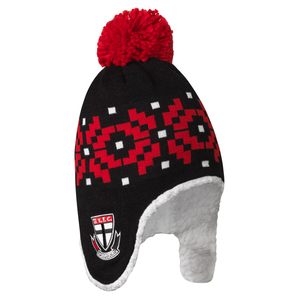 St Kilda Saints AFL PlayCorp Sherpa Fleece Beanie! W22