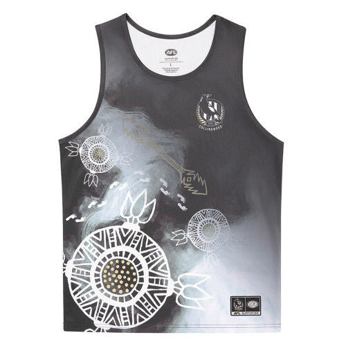 Collingwood Magpies AFL Indigenous Training Singlet Sizes S-5XL!