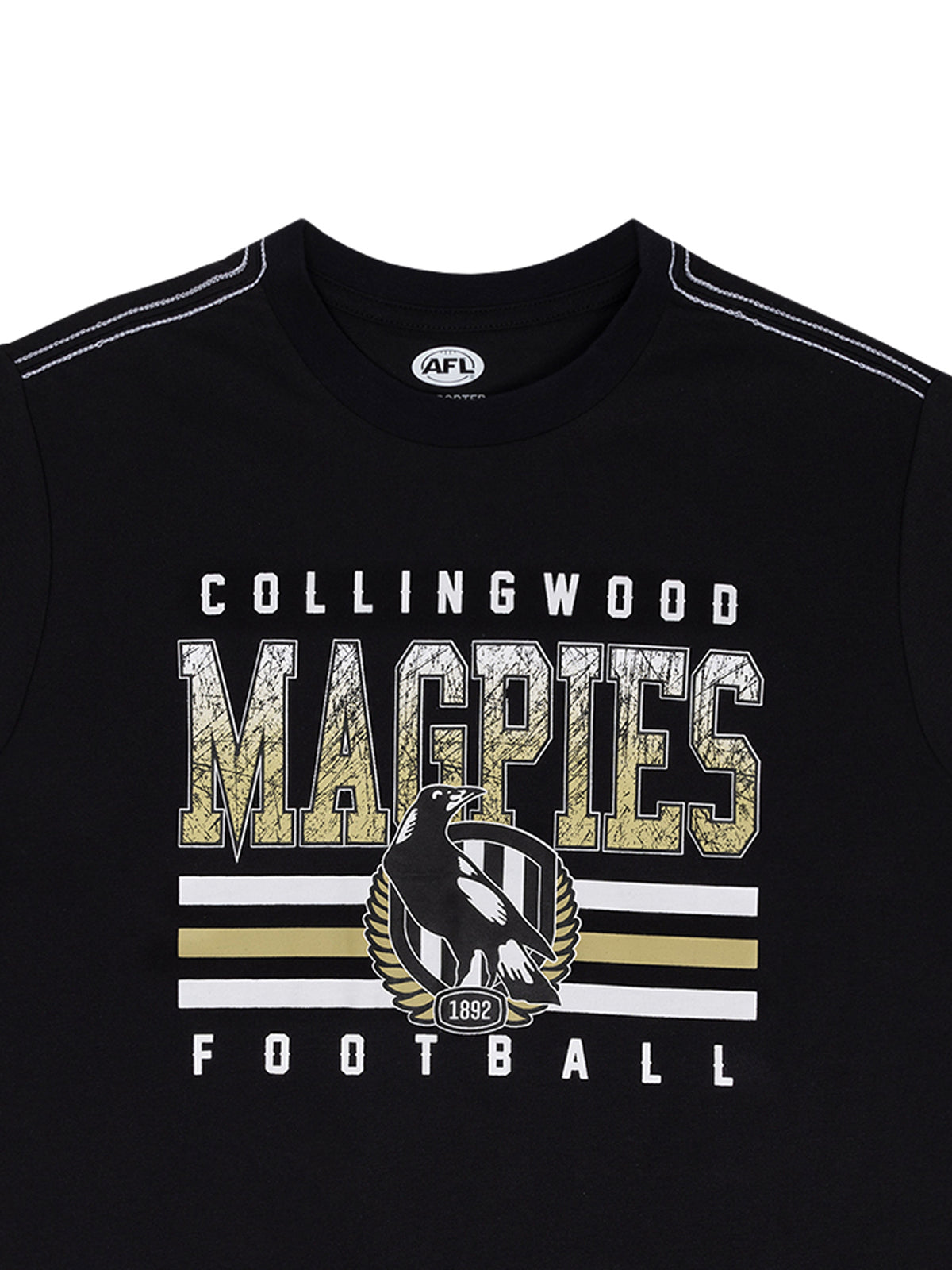 Collingwood Magpies AFL Youth Kids Sketch T-Shirt Sizes 8-16! T4
