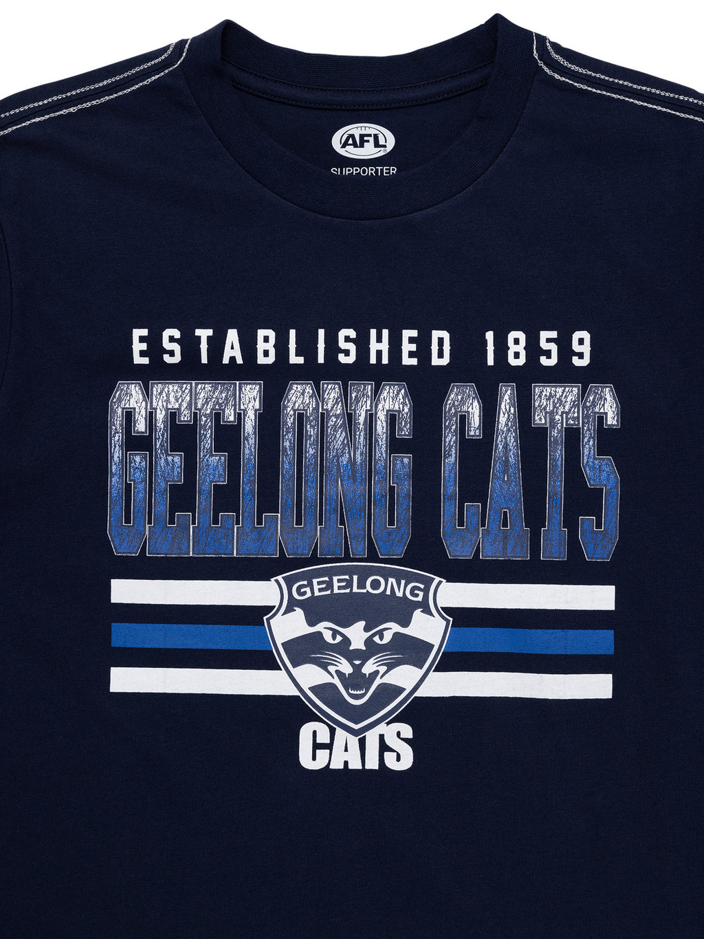 Geelong Cats AFL Youth Kids Sketch T-Shirt Sizes 8-16! T4
