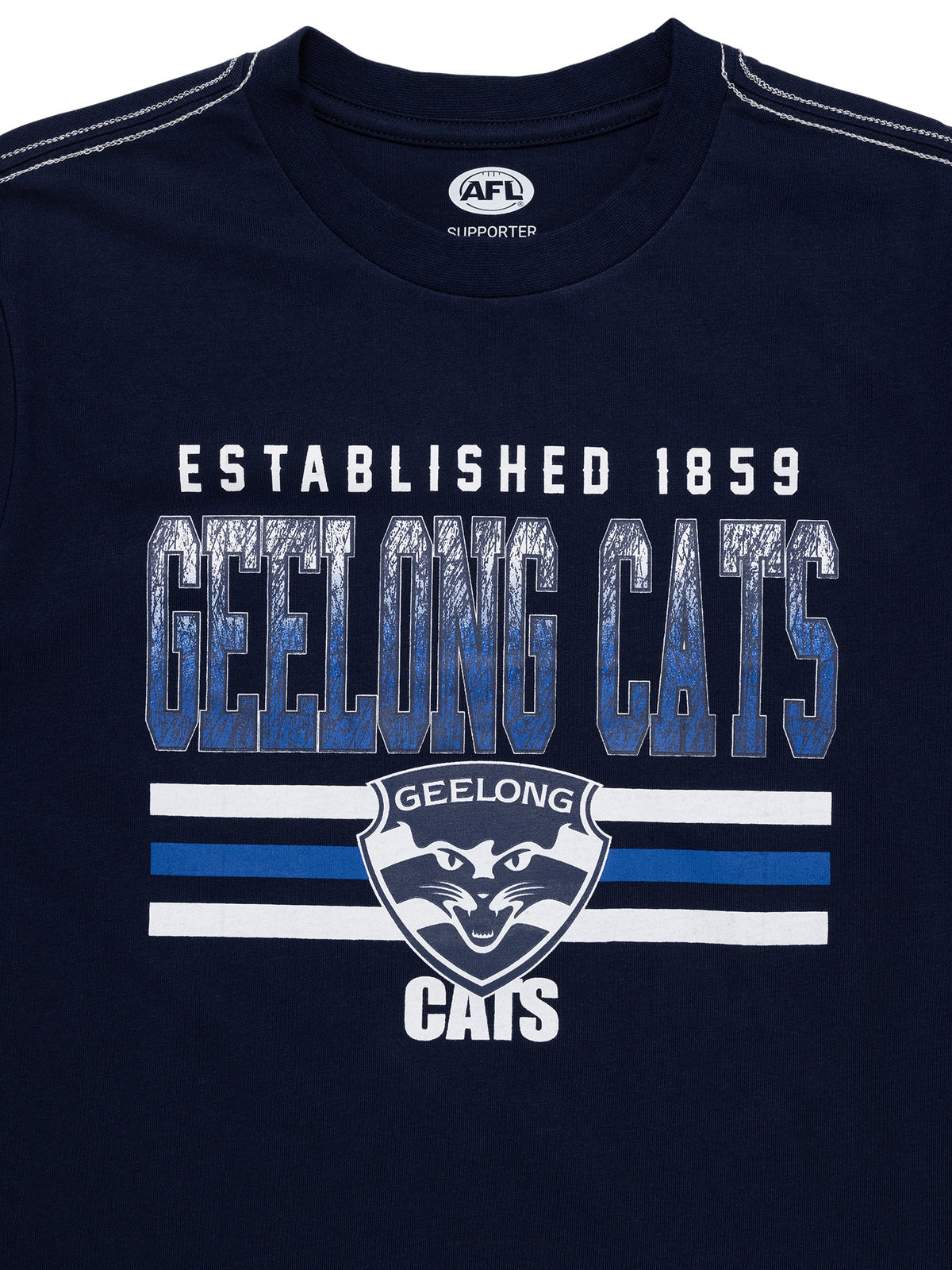 Geelong Cats AFL Youth Kids Sketch T-Shirt Sizes 8-16! T4