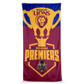 Brisbane Lions AFL 2025 Premiers Trophy Beach Towel P2! In Stock!