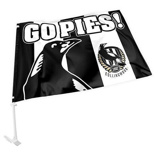 Collingwood Magpies AFL Car Flag 30 cm x 45 cm! 2 Flags for 1 Price!