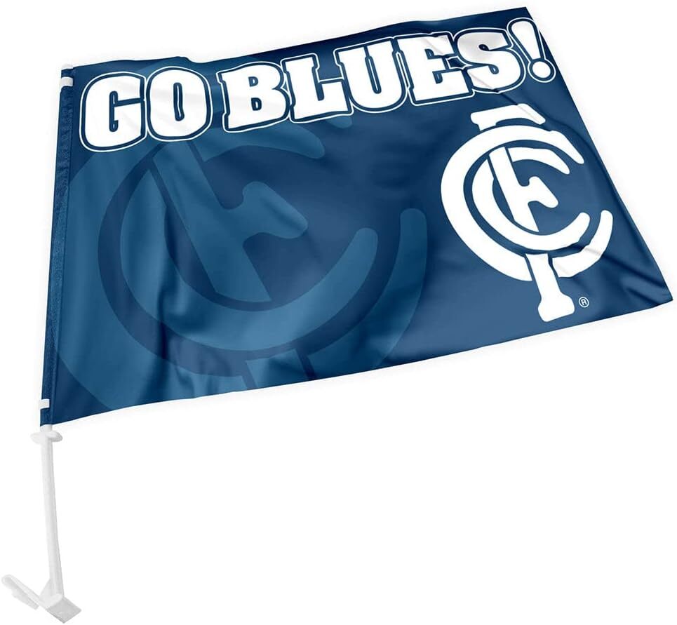 Carlton Blues AFL Car Flag 30 cm x 45 cm! 2 Flags for 1 Price!