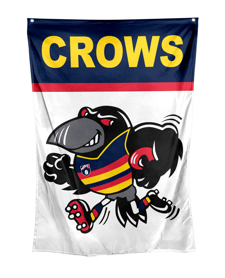 Official AFL Adelaide Crows Supporters Retro Mascot Wall Cape Flag!