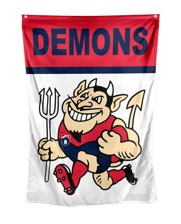Official AFL Melbourne Demons Supporters Retro Mascot Wall Cape Flag!