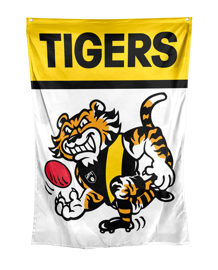Official AFL Richmond Tigers Supporters Retro Mascot Wall Cape Flag!