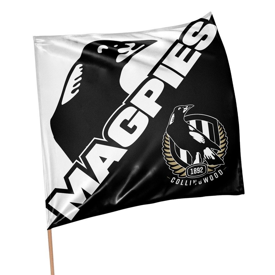 Official AFL Collingwood Magpies Game Day Large Flag 70 x 70 cm (NO STICK/FLAG POLE)