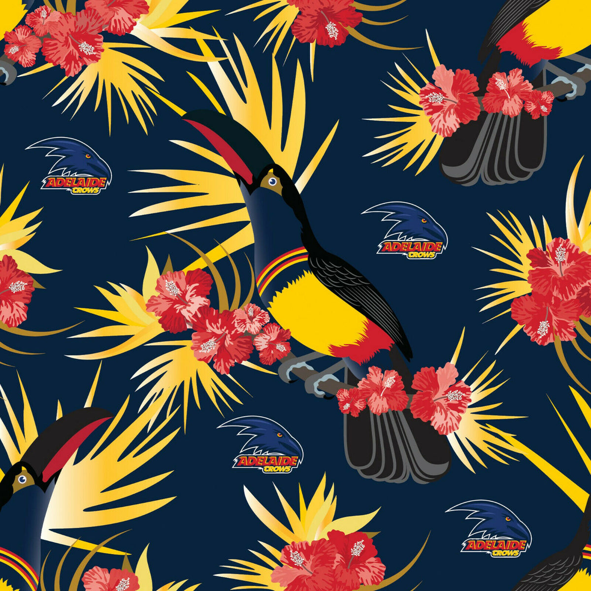 Adelaide Crows AFL 2020 Hawaiian Button Up Polo T Shirt Sizes S-5XL
